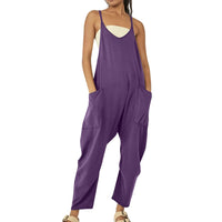 Sleeveless Wide Leg Romper With Pockets