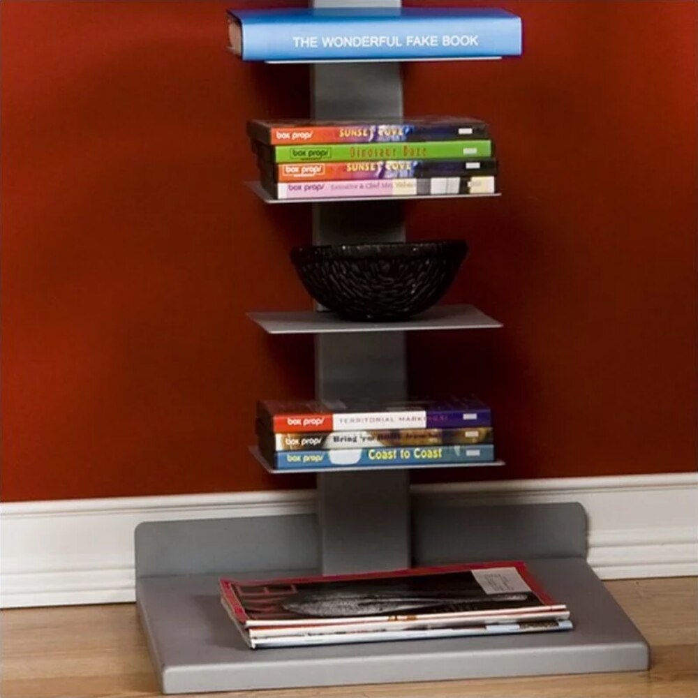 Spine Shape Tower Metal Bookcase