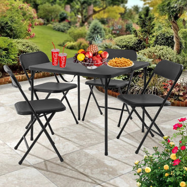 5 Piece Resin Black Dining Room Set