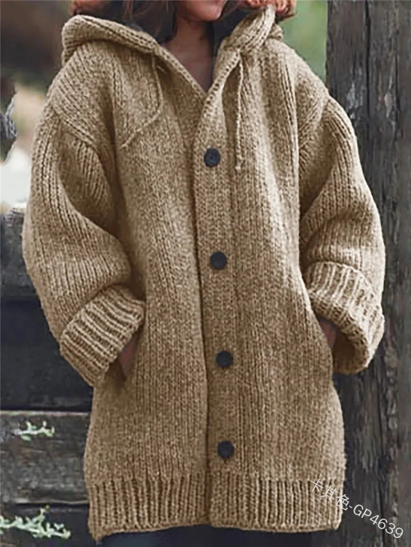 Extra Warm Long Hooded Cardigan