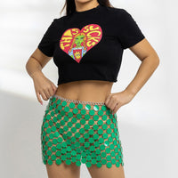 Colourful Sequins Mini Skirt