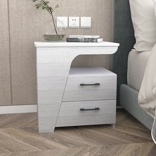 White Modern Nightstand Desk