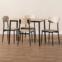 5 Piece Dining Table Set，Metal and Wood