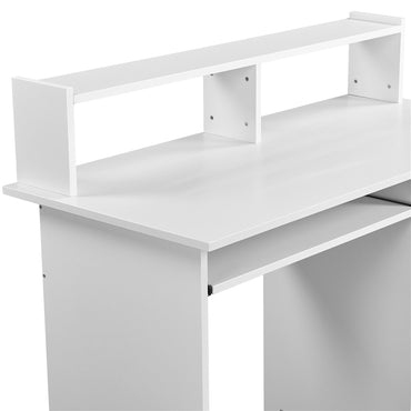 Home Office Computer Desk with Drawers and Keyboard Tray