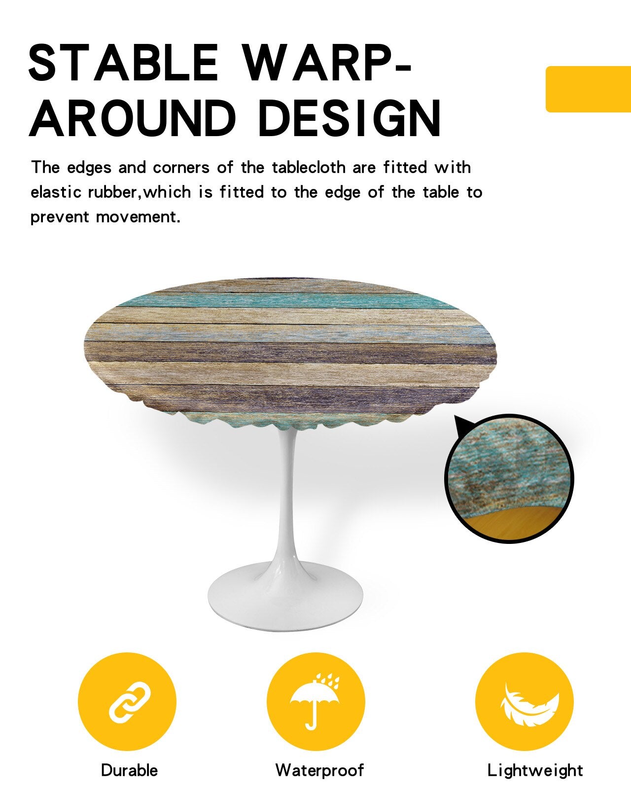 Vintage Wood Texture Round Table