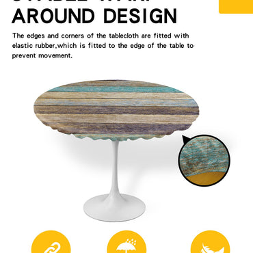 Vintage Wood Texture Round Table