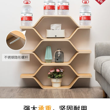 Bamboo Floor Storage Shelf Wall