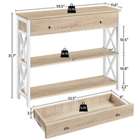 Wood Iron Console Table for Living Room