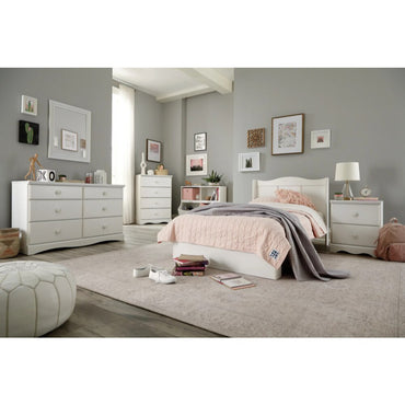 White Finish 6- Drawer Dressing Table