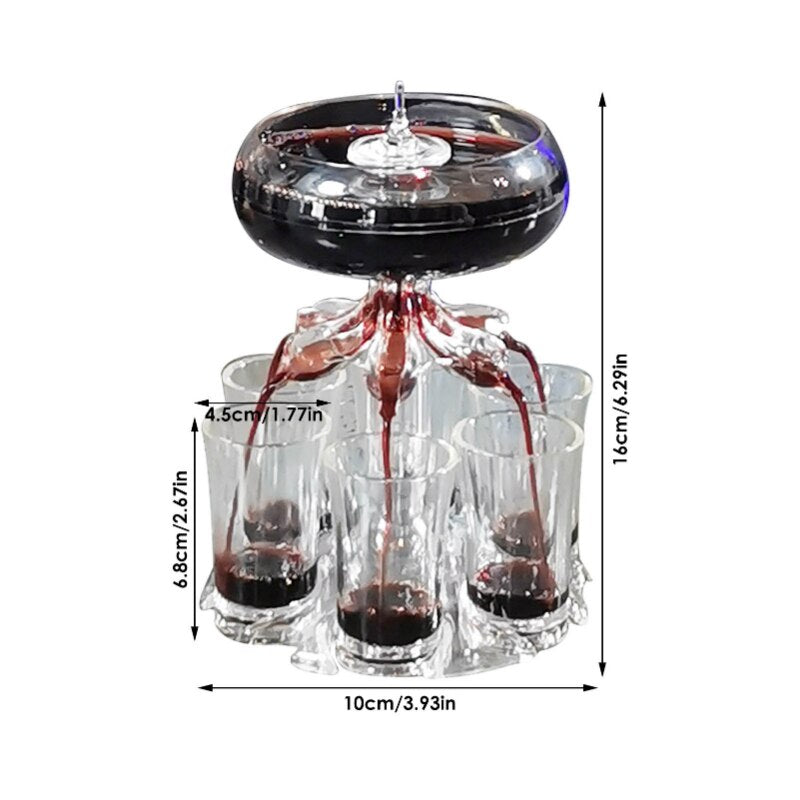 6 Shot Glass Dispenser and Holder Wine