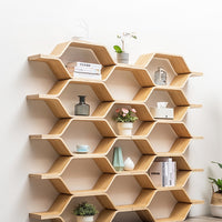 Bamboo Floor Storage Shelf Wall