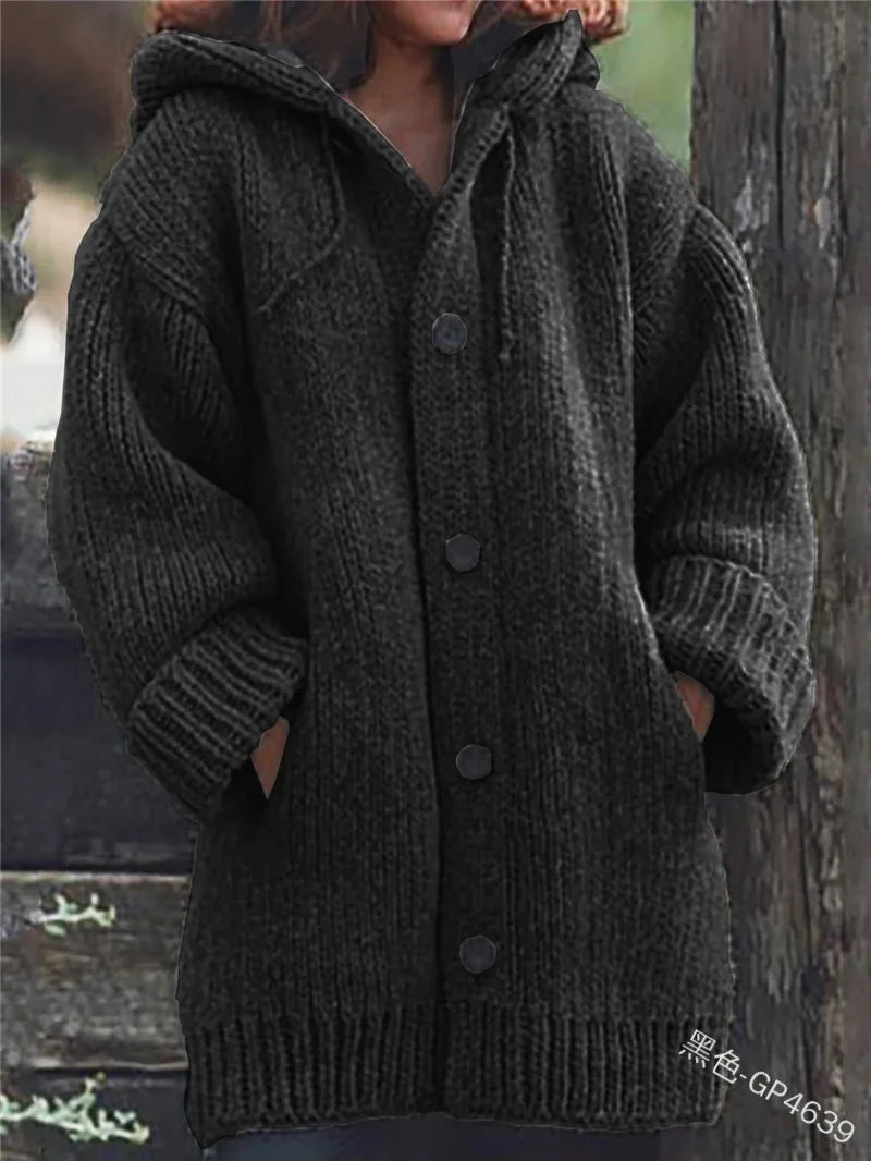 Extra Warm Long Hooded Cardigan