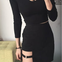 Retro Style Hem Pencil Mini Skirt