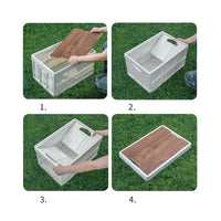 Camping Folding Box With Wooden Lid