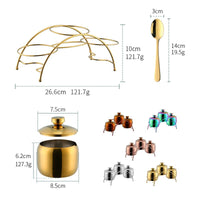 Stainless Steel Gold Condiment Pot Set