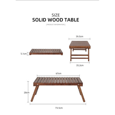 Outdoor Solid Wood Portable Folding Table