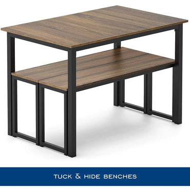 2 Benches 1 Table Dining Set