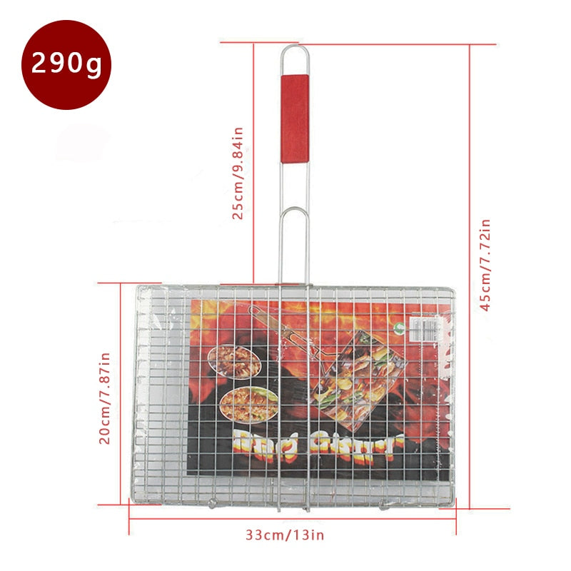 Fish Grilling Basket Metal Handle