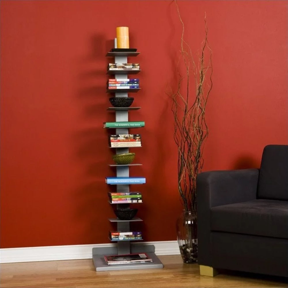 Spine Shape Tower Metal Bookcase