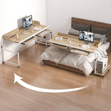 Height Adjustable Overbed Table with Wheels