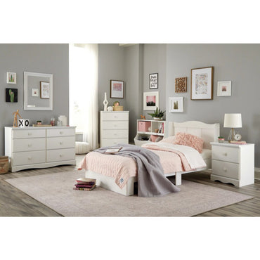 White Finish 6- Drawer Dressing Table