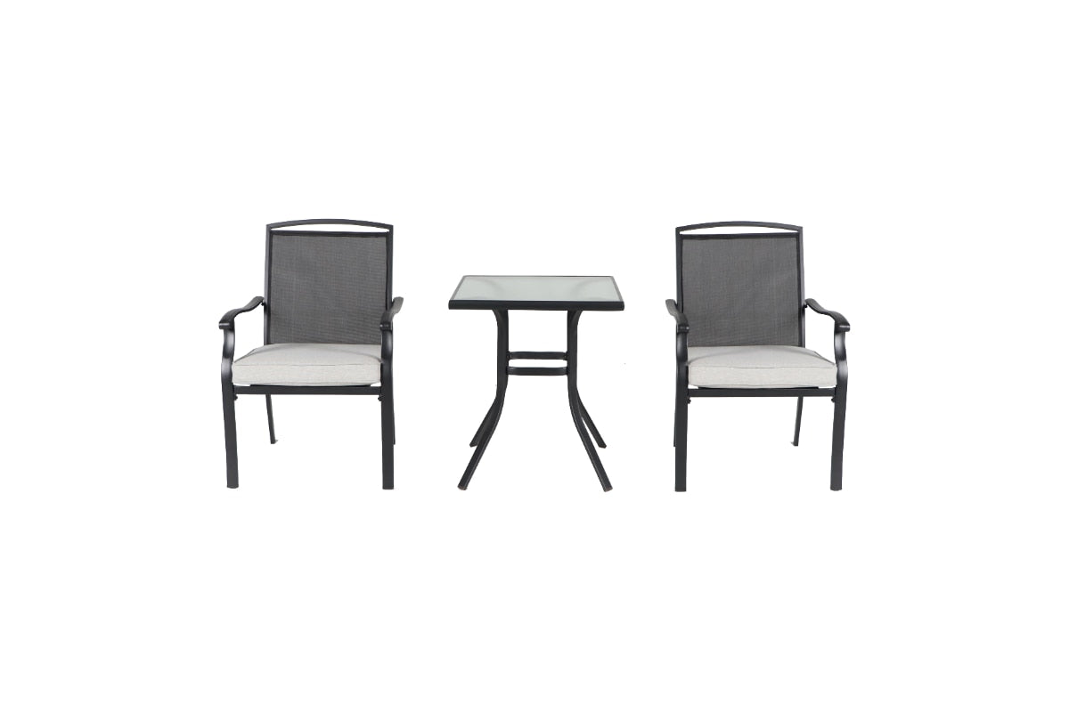 3-Piece Outdoor Patio Bistro Set, Gray