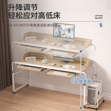 Height Adjustable Overbed Table with Wheels