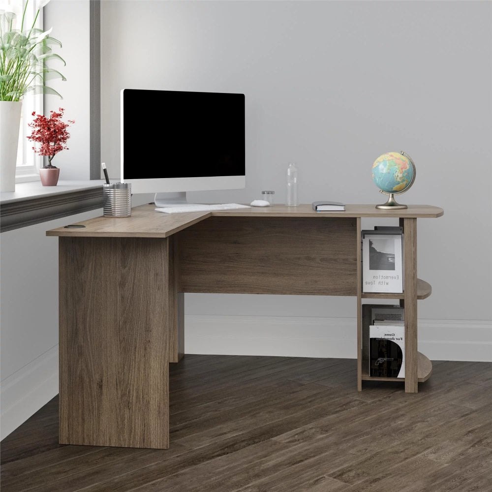 Dominic L Desk with Bookshelves