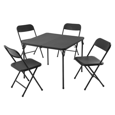 5 Piece Resin Black Dining Room Set