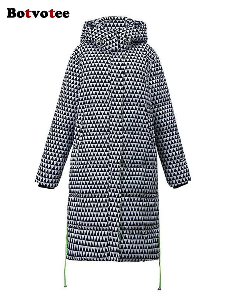 Geometric Ladies Winter Down Coat