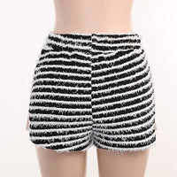 Striped Drawstring High Waist Shorts