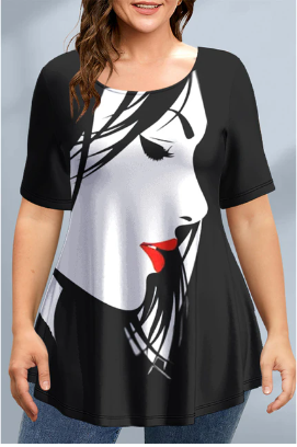 Oversized 3D Ladies Short Sleeve Top