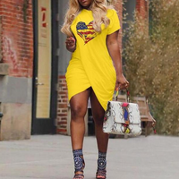 Eyes Print Short Sleeve Mini Dress