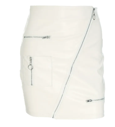 Stylish Diagonal Zipper Mini Skirt