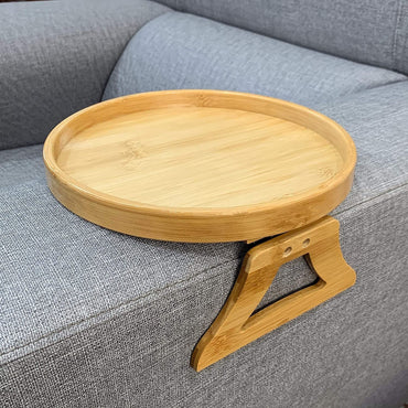 Natural Bamboo Clip- On Sofa Tray