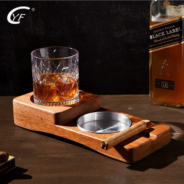 Metal Wood Cigar Ashtray