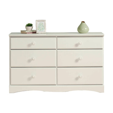 White Finish 6- Drawer Dressing Table