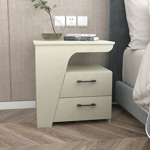 White Modern Nightstand Desk