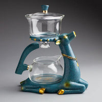 Magnetic Rotation Glass Tea Pot