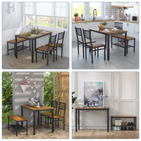 Gezen Dining Table Set with 2 Chairs and a Bench