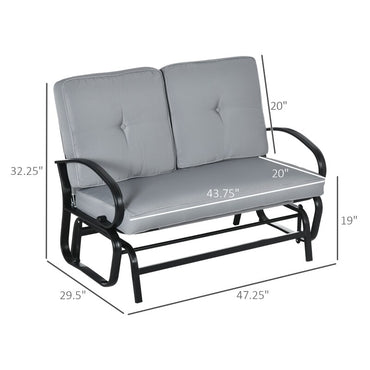 2-Seater Patio Rocker with Tufted Cushions