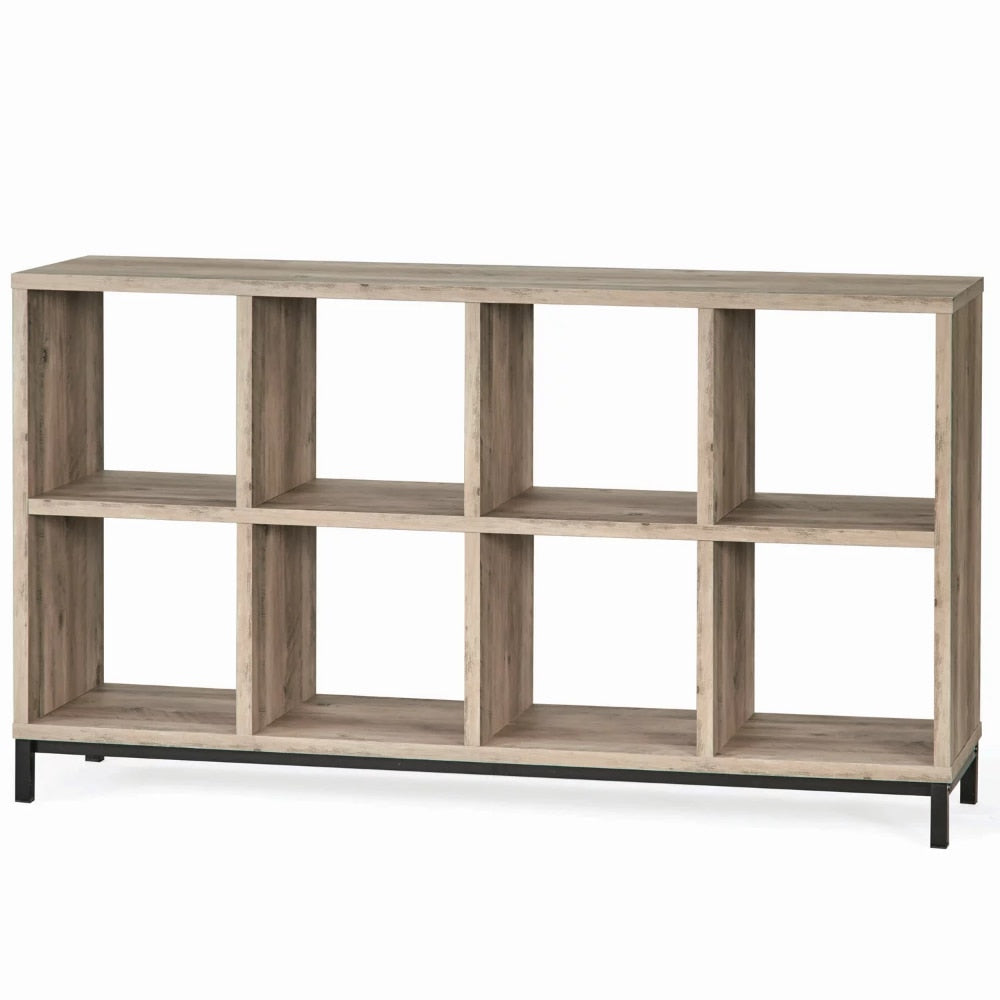 8-Cube Rustic Gray Living Room Cabinet