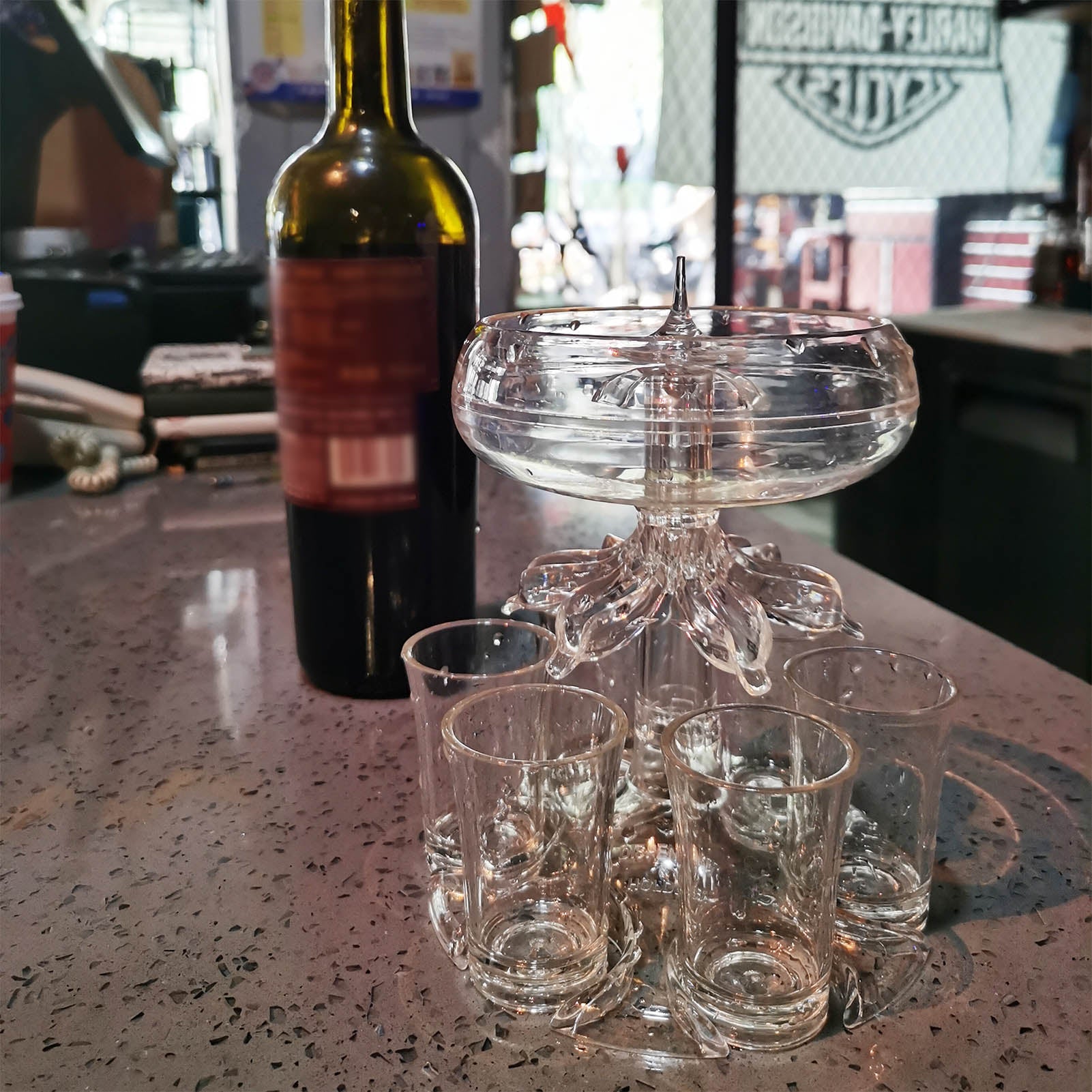 6 Shot Glass Dispenser and Holder Wine