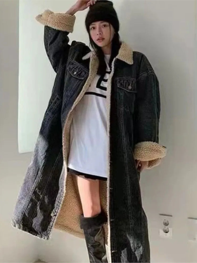 Padded Winter Warm Loose Denim Coat