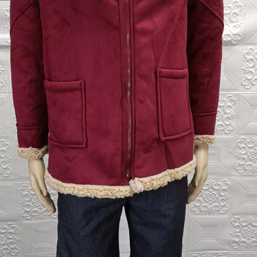 Faux Leather Warm Bomber  Winter Jacket