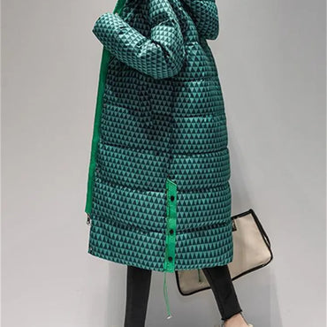 Geometric Ladies Winter Down Coat