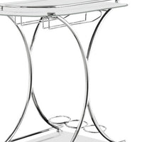 Serving Cart with 2 Frosted Glass Shelves