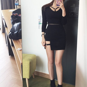 Retro Style Hem Pencil Mini Skirt