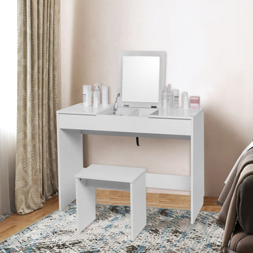 White Dressing Table with Stool