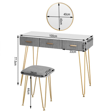 Modern Dressing Table with Stool